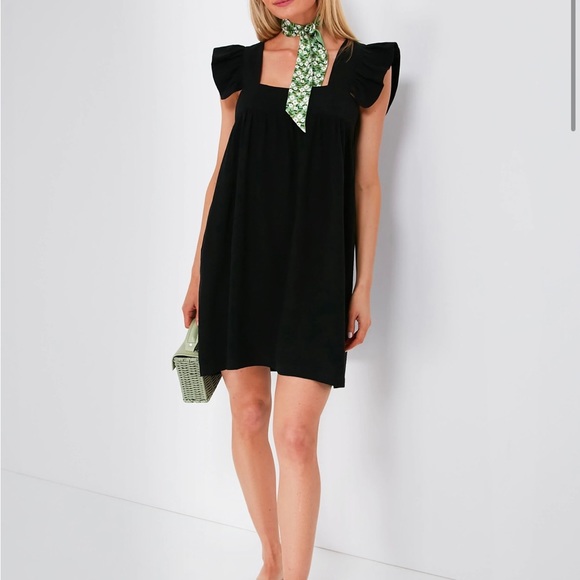NWT Tuckernuck Pomander Place Black Hazel Flutter Sleeve Dress, M or L - Picture 6 of 12